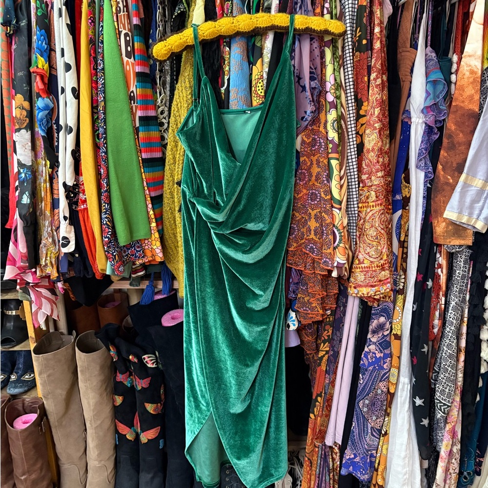 Emerald Green Velvet Dress